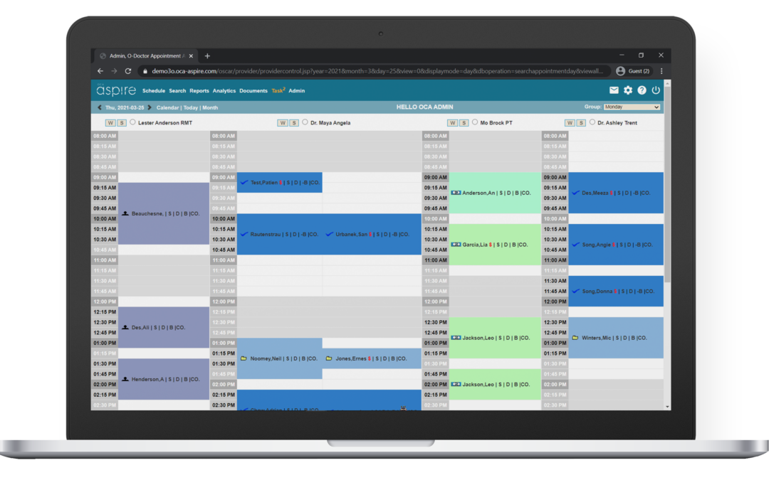 Features – Practice Management – Scheduling