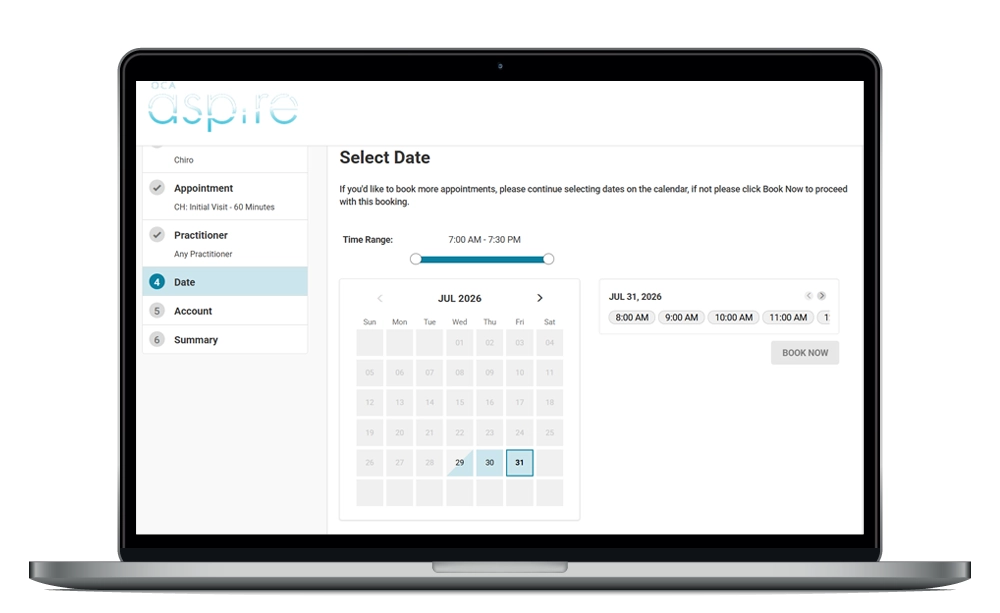 Aspire Online Booking